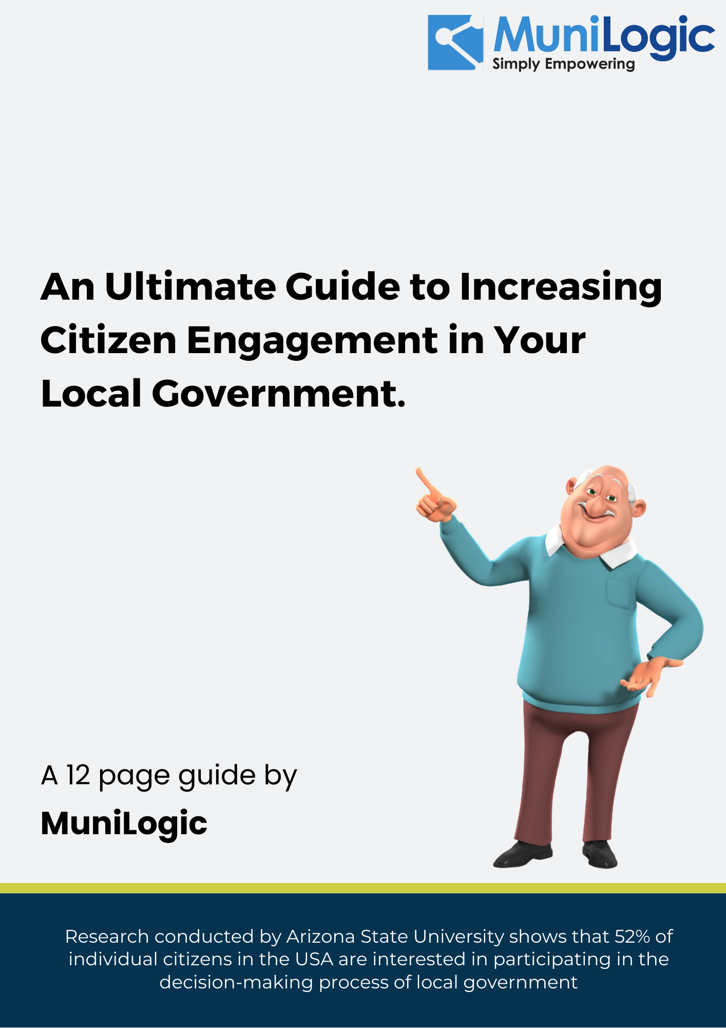 Cover of Munilogic e-book on digital transformation for local governments.